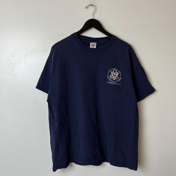 Vintage 90s Washington DC T Shirt Adult Blue XL Extra Large Graphic Tee Solid - Picture 9 of 14